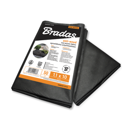 Агроволокно чорне, щільність: 50 г/м.кв, 1,6 х 10 м - Bradas