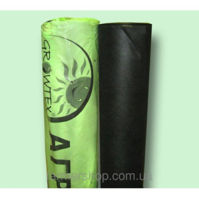 Агроволокно чорне, "GROWTEX", щільність: 90 г/м.кв, 1,6 х 100 м - Україна