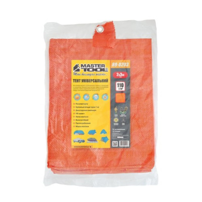 Тент MASTERTOOL 2х3 м 110 г/м² помаранчевий