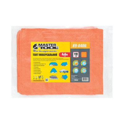 Тент MASTERTOOL 4х6 м 110 г/м² помаранчевий