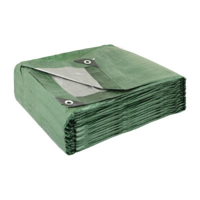 Тент MASTERTOOL 10х12 м двосторонній 130 г/м² хакі/срібло