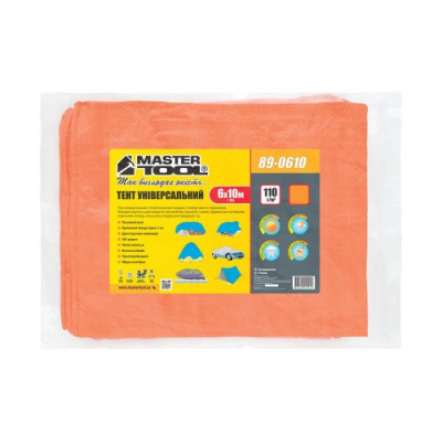 Тент MASTERTOOL 6х10 м 110 г/м² помаранчевий