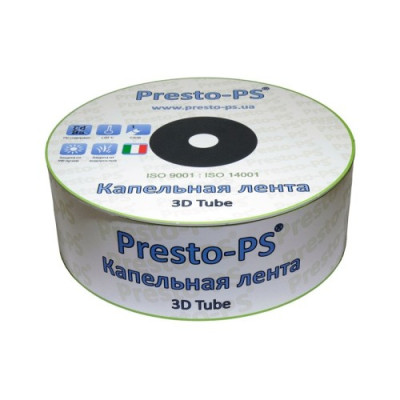 Крапельна стрічка "Presto - 3D Tube" 500 м/30 см/2,7 л/г, 7mil (емітерна) - Італія