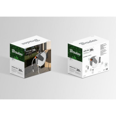 Котушка для шлангу автоматична з комплектом для поливу WHITE LINE 1/2", 35 м - Bradas