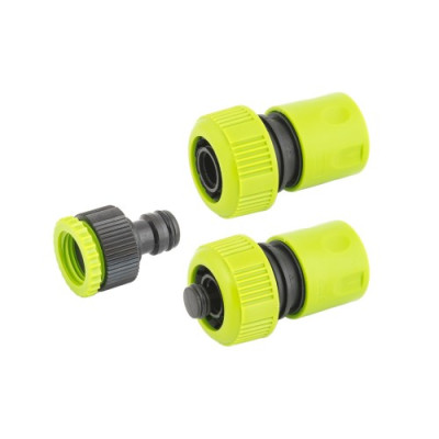 Набір для поливу MASTERTOOL 3 шт (Адаптер 1/2" ВР-3/4" ВР/Конектор 3/4"/Конектор 3/4" STOP)