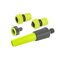Набір для поливу MASTERTOOL 4 шт (Насадка/Адаптер 1/2" ВР-3/4" ВР/Конектор 3/4"/Конектор 3/4" STOP)